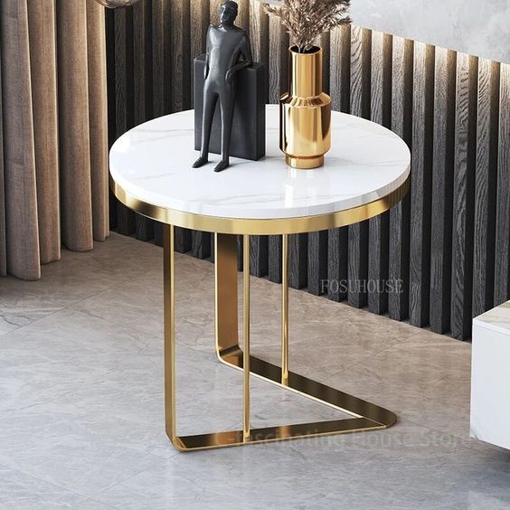 Stainless Steel Decorativ Side Table Decor with Chrome Finish