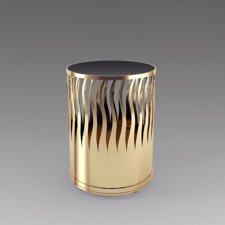 Stainless Steel Royal Look Side table With Chrome Finish & Mirrior Top